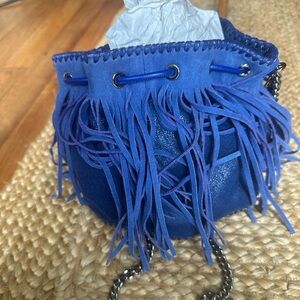 Stella McCartney Blue Fringe Crossbody Bag